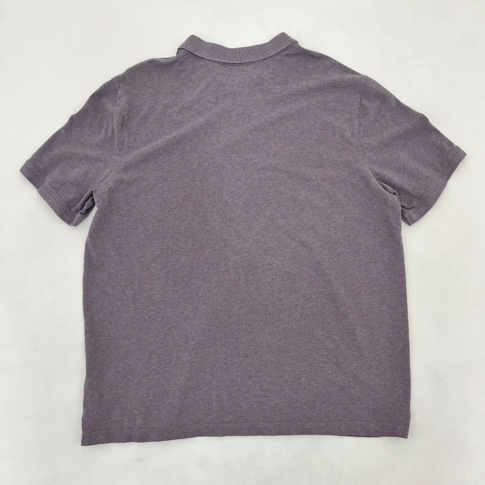 Banana Republic Mens 2XL Polo Shirt Purple Cotton Slim Fit Golf Performance Logo